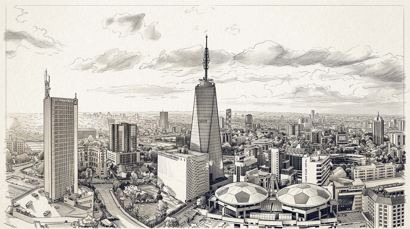 Nairobi skyline at golden hour